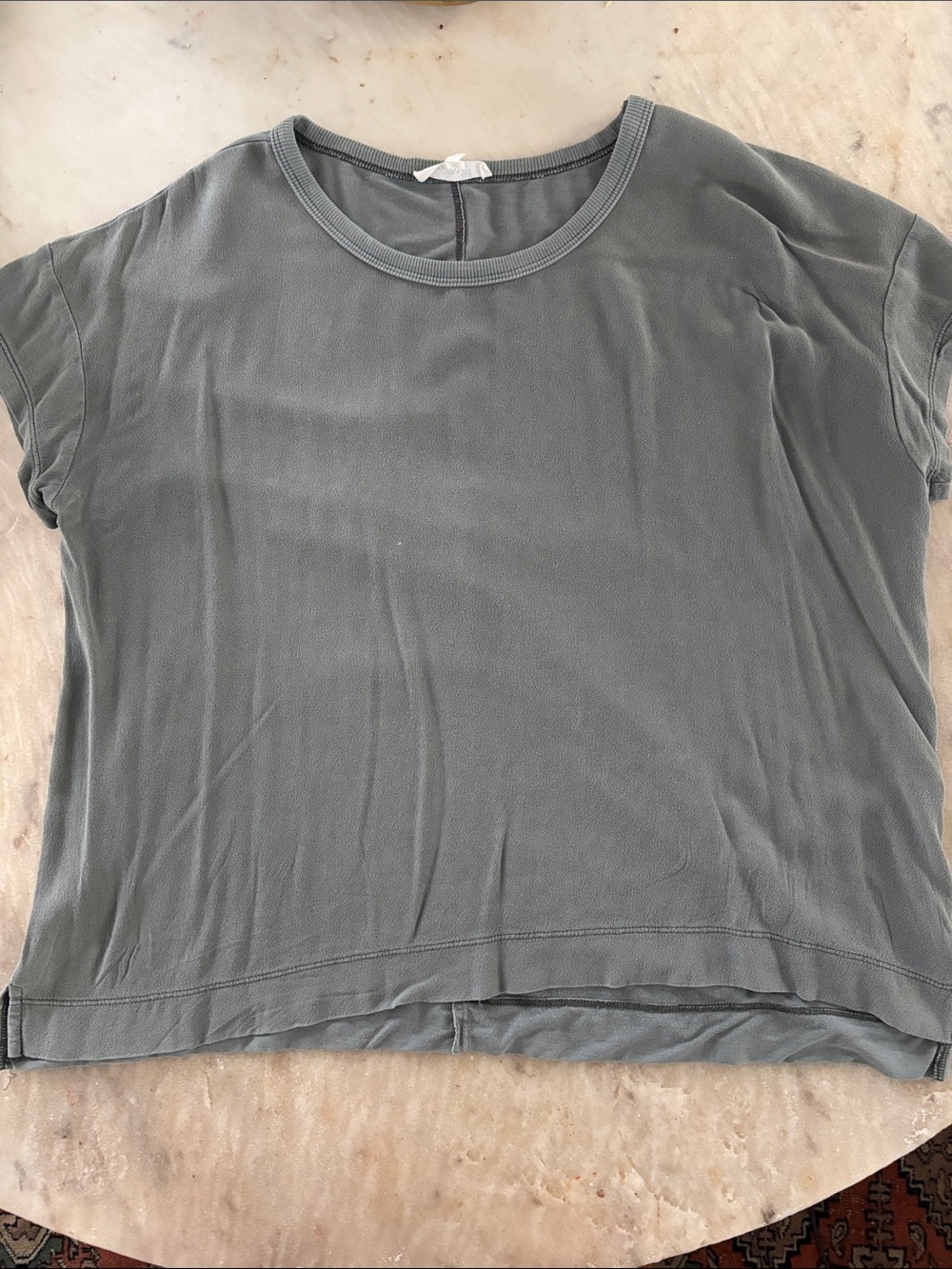Splendid Relaxed Short Sleeve Tee in Slate Green